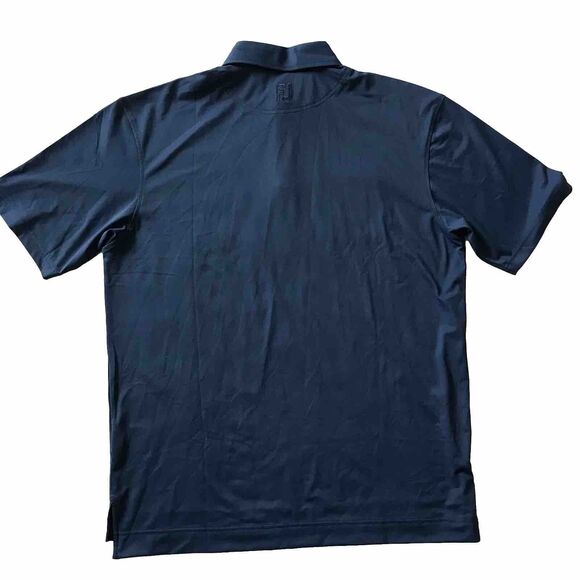 Footjoy Polo Shirt Men L Blue Flock of Birds Print Golf Stretch Wicking Athletic - Picture 5 of 9